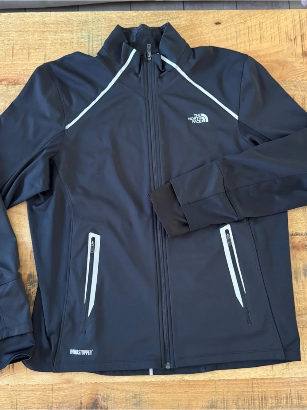 The North Face Men’s Black Lightweight Windstopper Jacket with Reflective Trim